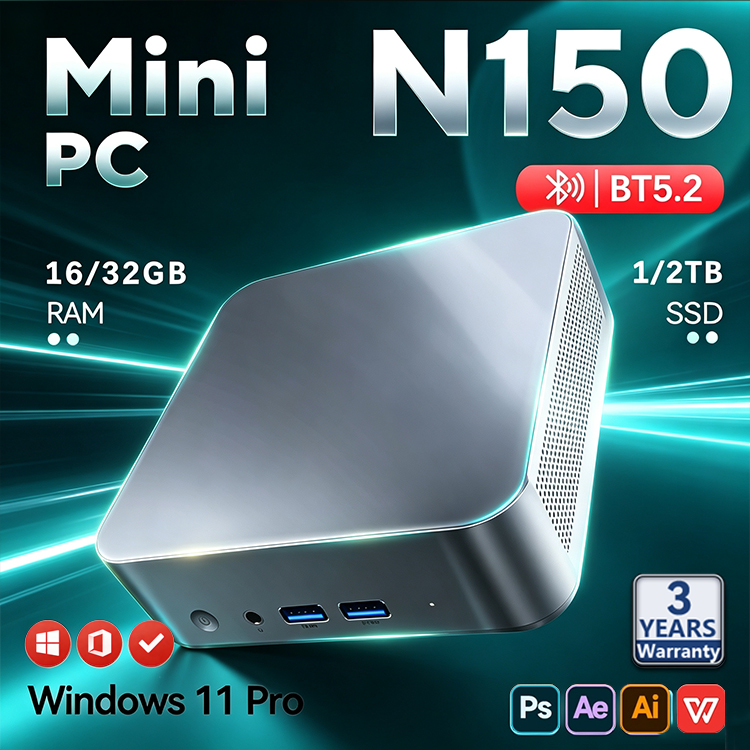 Pc Gaming Compact - 2026 Intel N150 Mini PC Portabel