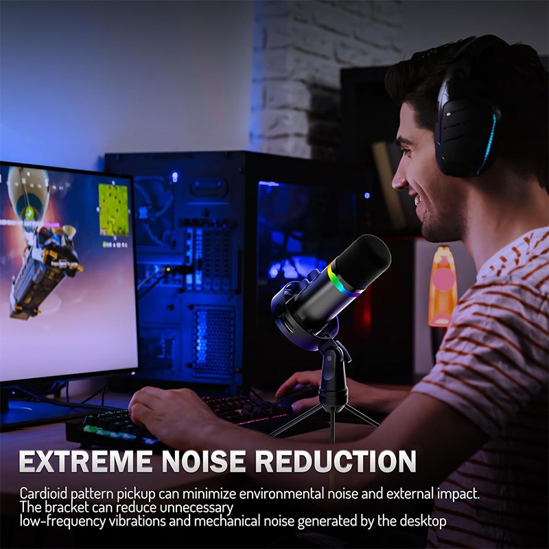 Monitor Stand - Mikrofon Gaming USB dengan Dudukan Lengan