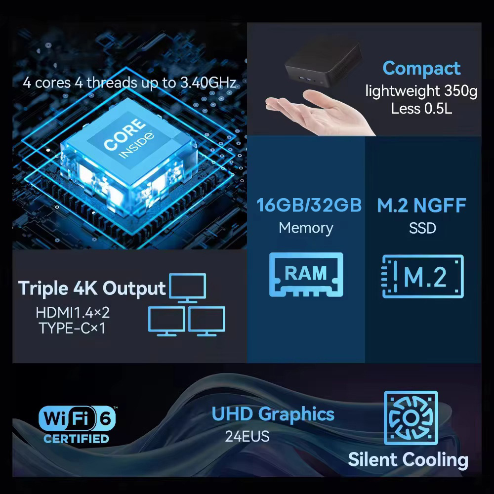 2026 Intel N150 Mini PC Portab - Pc Gaming Compact ulasan dan harga