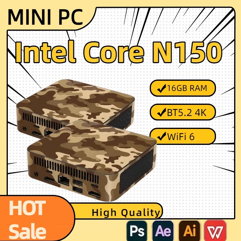 PC Mini Kompak Intel N150 Mini - Pc Gaming Compact ulasan dan harga