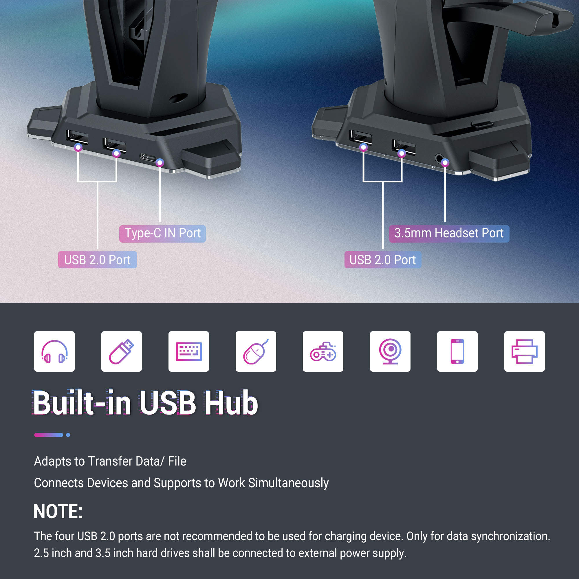 3 In 1 RGB Gaming Headset Peme - Mouse Bungee Holder ulasan dan harga
