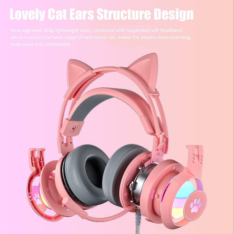 Headphone game telinga kucing  - Pc Gaming Earbuds ulasan dan harga