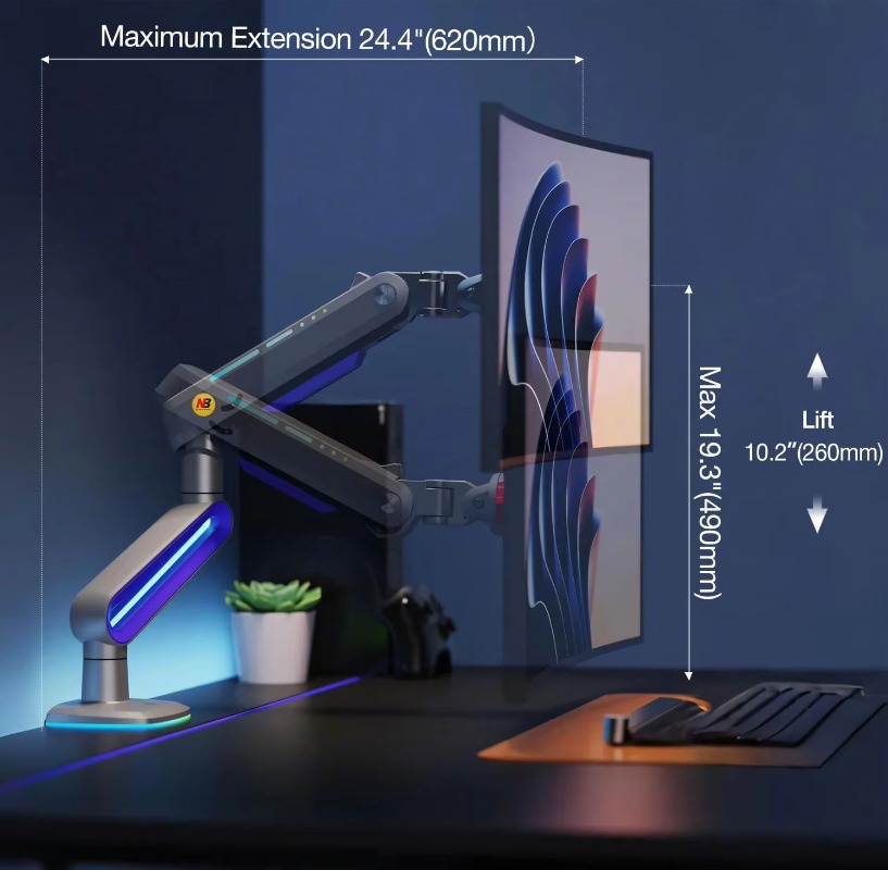 Lengan Monitor Gaming Ergonomi - Monitor Stand ulasan dan harga